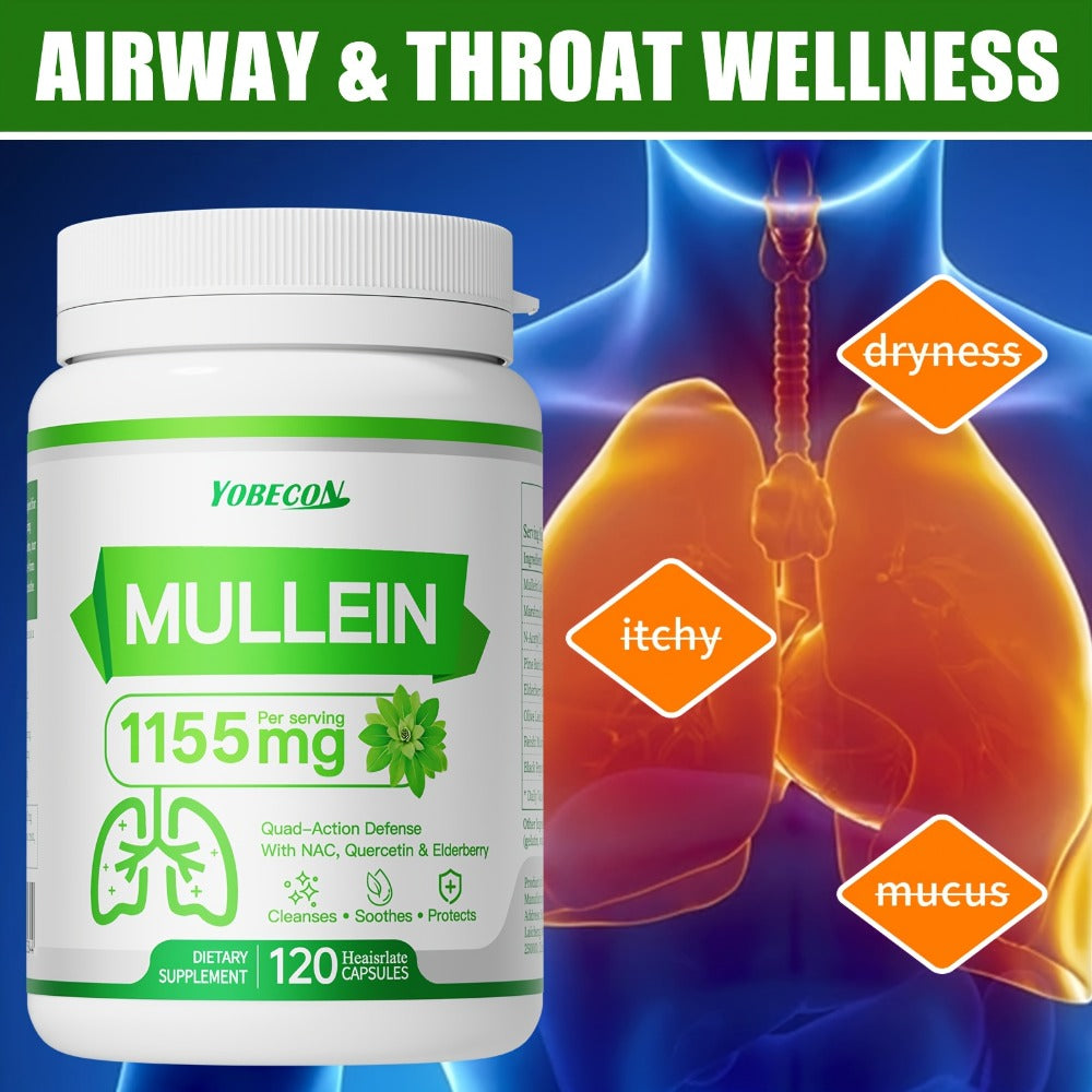 [LUNC CLEASNSE CAPSULES] Mullein & NAC for Breathing Comfort Support Airway, Respiratory System, Immune Health, Seasonal Or Year-Round Dietary Supplement, Vitamins And Supplements, Local Warehouse| Family Gifts & Halloween