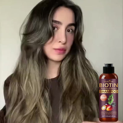Biotin Rosemary Shampoo with Batana Oil 2PCS 3-in-1 - Deep Moisture, Damaged Hair Repair & Scalp Revitalizer, Mild Cleansing Natural Hair Care Formula, 100ml x2
