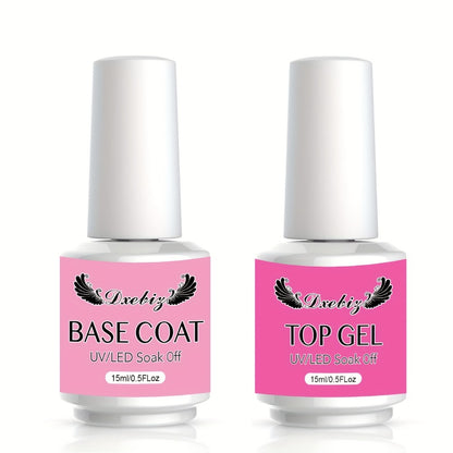 Builder Gel Nail Kit 5-in-1 Clear Nail Extension Gel with Primer Nail Strengthening Gel Nail Brush Repair Set 0.51oz Beginner Home DIY Nail Art Starter Kit for Natural Nails