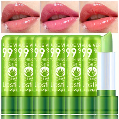 Color Changing Lipstick Aloe & Squalane - Green to Pink Magic Tint, Moisturizing Long-Lasting Lip Balm Set, Perfect Gift for Mother's Day & Valentine's Day