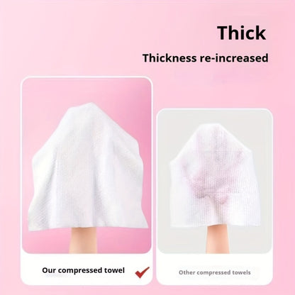 Disposable Face Towels for Women & Men - Soft Thickened Cotton Facial Tissue Cleansing Towel - Travel Portable Compressed Face Wipes 3 Packs 60 Pcs