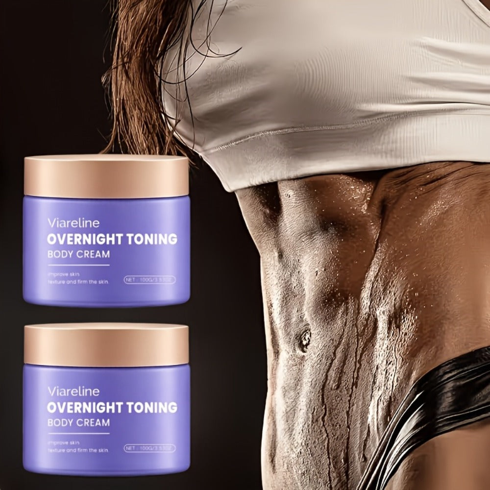 2pcs Overnight Toning Whip, Body Shaping And Moisturizing Cream- with Glycerin And Collagen, Moisturizing And Nourishing, Body Firming Whip That Works While You Sleep - Light Beige On The Body for Woman, for All Light Beige, Perfect Gift, 3.53oz/.