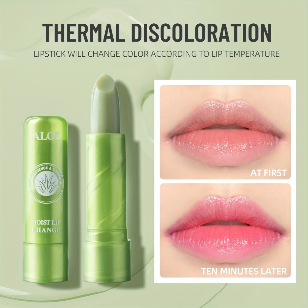 Lip Balm Set 12-Pack Natural Aloe Vera Moisturizing Hydrating Waterproof Anti-Chap Color Changing Tinted Lip Care for Dry Cracked Lips