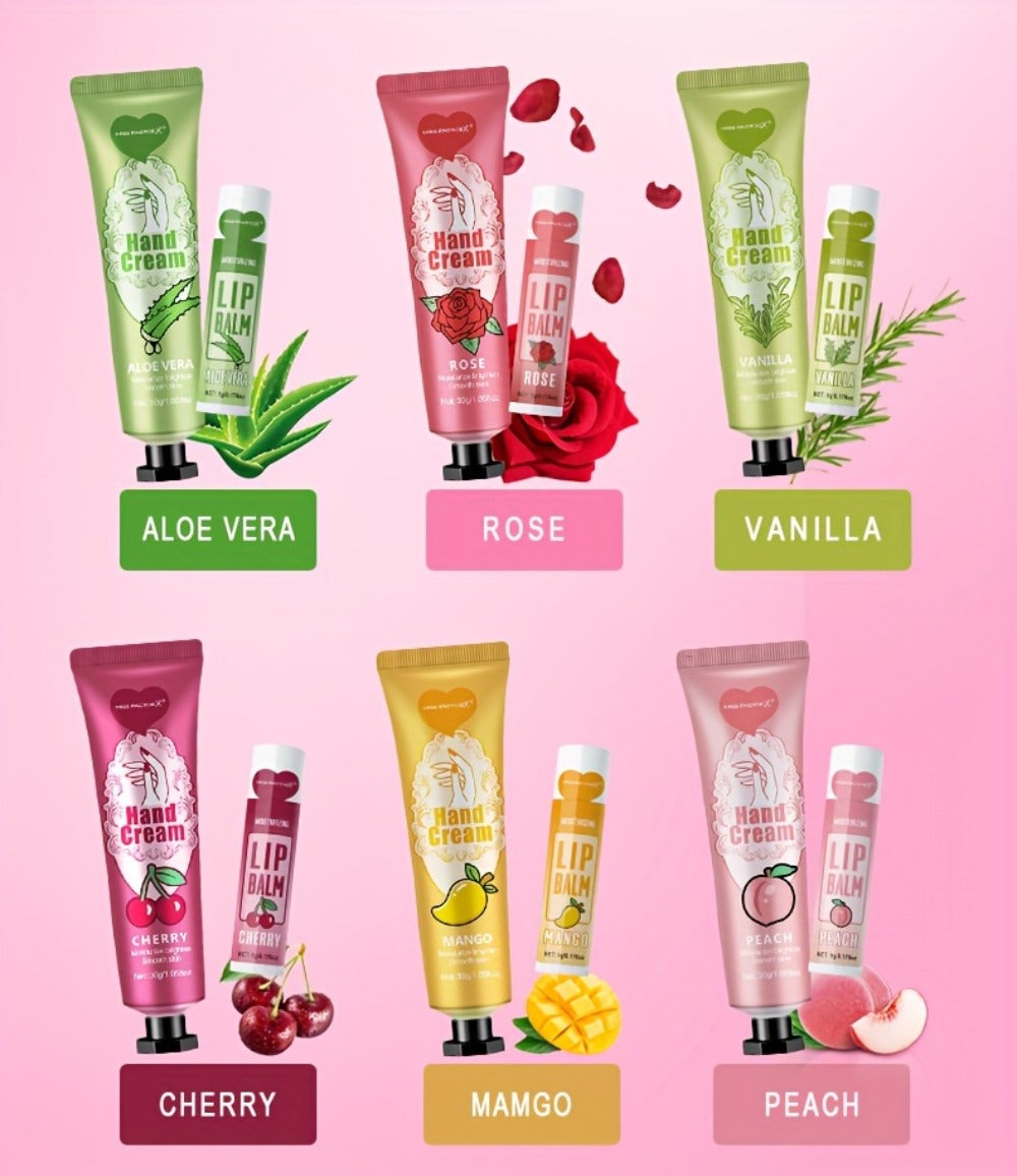 48pcs/Sets Hand Cream & Lip Balm Gift Sets - Perfect For Wedding, Friend Gatherings, Or As A Party Favor! Includes 12pcs Hand Cream, 12pcs Lip Balm, 12pcs White Heart-Shaped Hot Stamping Yarn Bags, And 12pcs Thank You Cards. Mother'S Day Gift