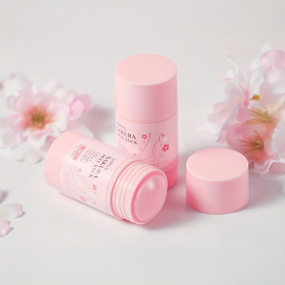 Set of 2 LAIKOU Japan Sakura Heel Sticks, 1.41Oz Each, Intensely Hydrates Dry Feet And Heels, Enriched with Vitamin E And Shea Butter Extract for Enduring Moisture, Convenient for Travel