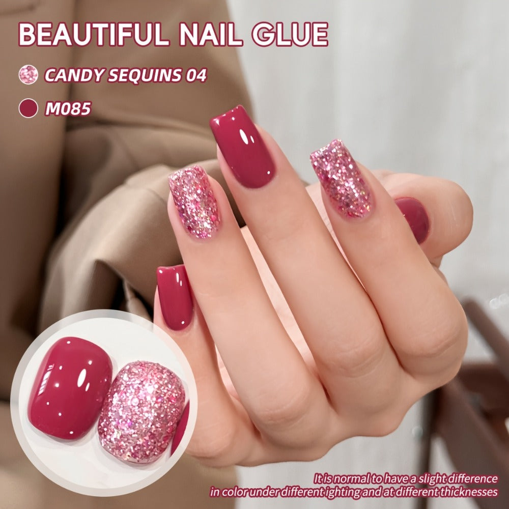 Glitter Nail Trend 2025 Holographic Nail Art Color Sequin Nail Art 2pcs Set 0.51oz Magnetic Nail Gel Soak LED Gel Salon Women's Nail Art Tools Fashion Nail Gel