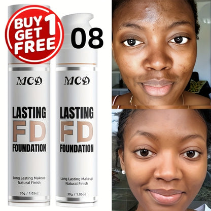 Liquid Foundation 2pcs Full Coverage Concealer Makeup Long Lasting Natural Finish - Suitable for All Skin Types Women Face Foundation Set