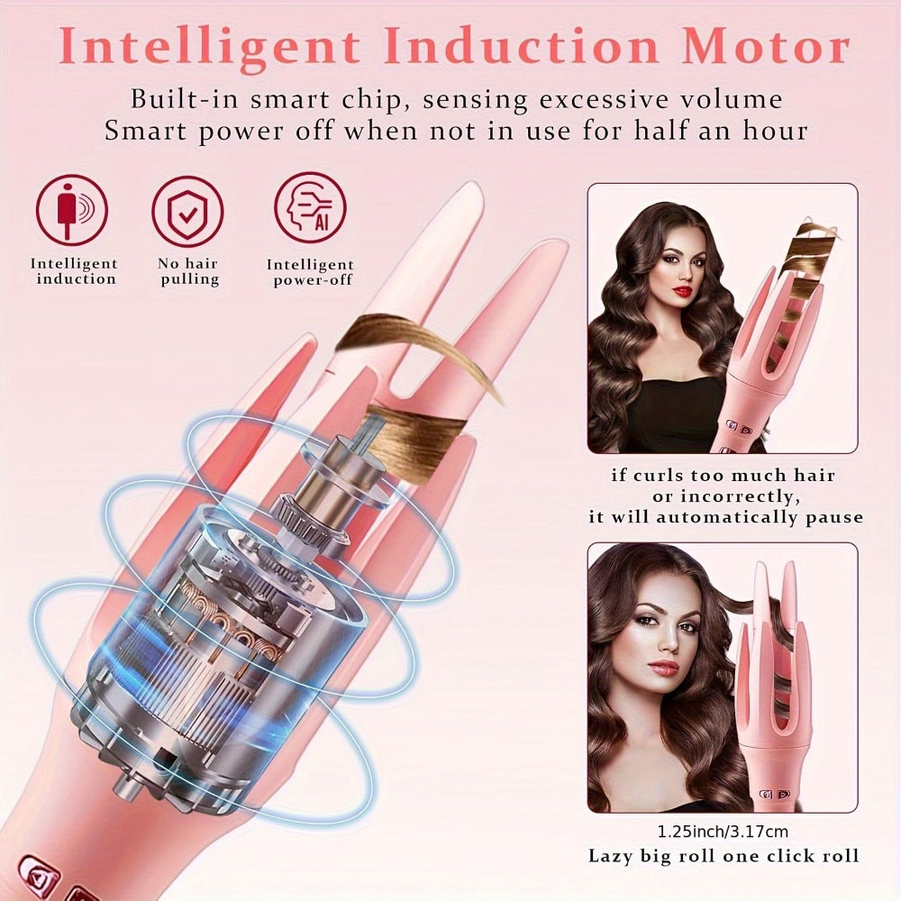 Automatic Curler Rotates 1.2 Inches (about 3.2cm). Automatic Curler with 4 Temperatures, Essential Oil Coating, Anti-scalding. Hair Care And Moisturizing Curling Technology Of Curling Iron. Rapid (purple 32mm).Includes Hairpins And A Comb