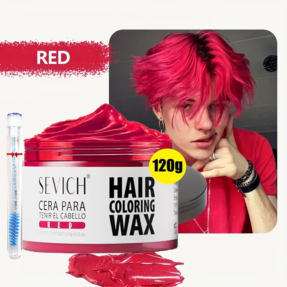 Hair Color Wax Temporary - Instant Hair Dye Wax for Parties Cosplay Festivals - Strong Hold Styling Wax with Vibrant Color for All Hair Types Men Women Kids
