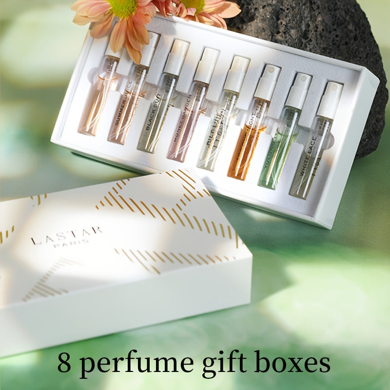 LASTAR Women'S Spray Perfume Set, 8 Perfume Gift Boxes, Long-lasting And Charming Natural Fresh Flowers, Fruit, Citrus And Wood Oriental Water Perfume Fragrance, Ideal Valentine'S Day Birthday Surprise Gift