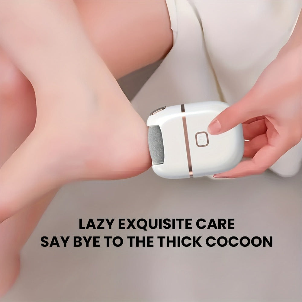 [Three Grinding Heads] Portable Rechargeable Electric Foot Grinder | Two Speeds, Thick Grinding Head for Thick Polishing, USB Charging, Easy to Use for Skin Care of Cracked and Dry Skin, Plastic Material, Battery, Brand: NUAN