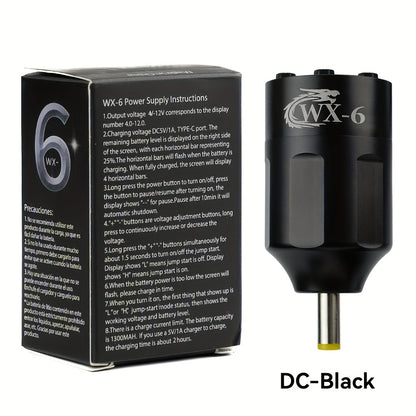 Tattoo Battery Wireless Power Supply Portable Rechargeable - LED Digital Display RCA DC Connector Coreless Motor for Rotary Tattoo Pen Machine Red Silver Black