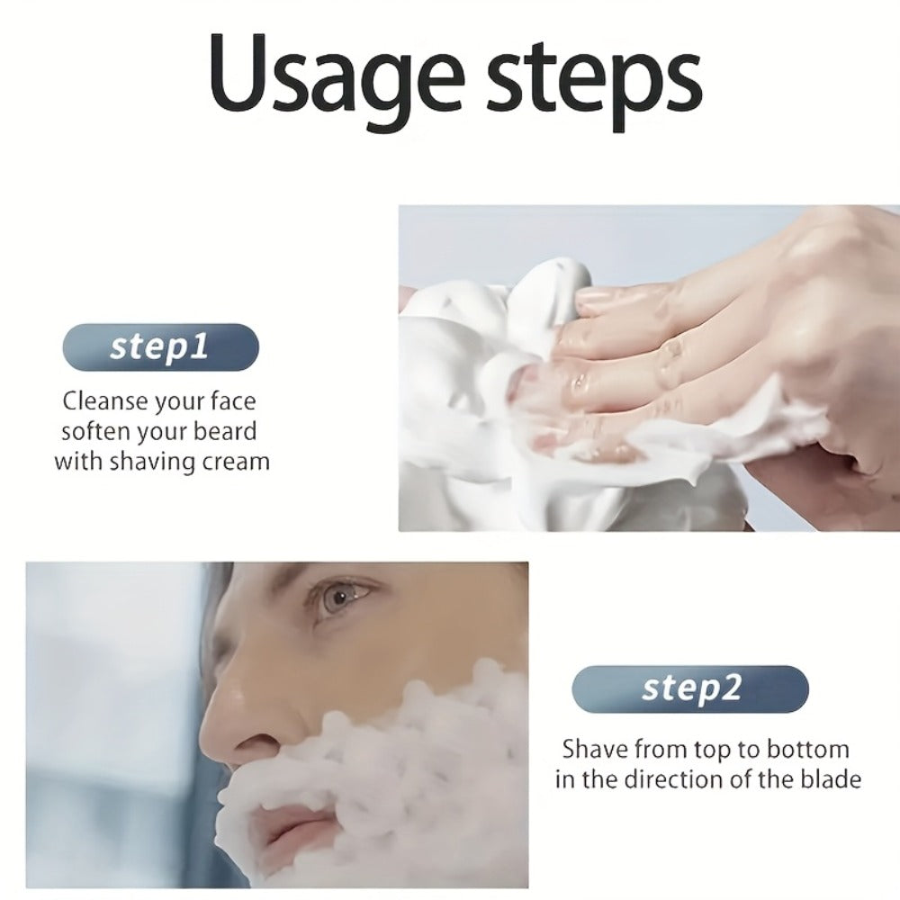 High-End Manual Razor for Men, Featuring 7-Layer Progressive Stainless Steel Blades, a Metal Non-Slip Handle, And a Classic Design That Works Well. an Excellent Gift for Men