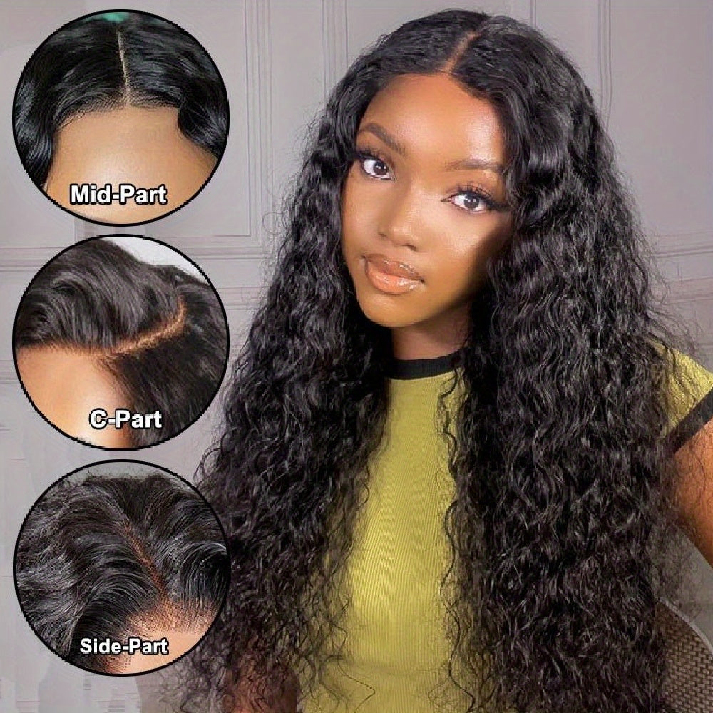 Wear And Use These Glueless Human Hair Wigs That Are Pre-Plucked And Pre-Cut, Featuring a 13X4 HD Deep Wave Lace Closure with 250 Density, Designed for Easy Wear Without Glue, Perfect for Beginners in a Natural Shade