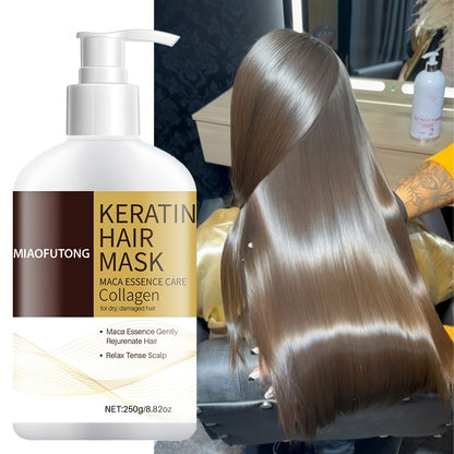 Argan Oil Hair Mask Deep Conditioning Treatment - Collagen Keratin Repair Mask for Dry Damaged Hair with Castor Oil & Rosemary Oil - Prevents Split Ends & Breakage, Intense Moisture Restore 250g