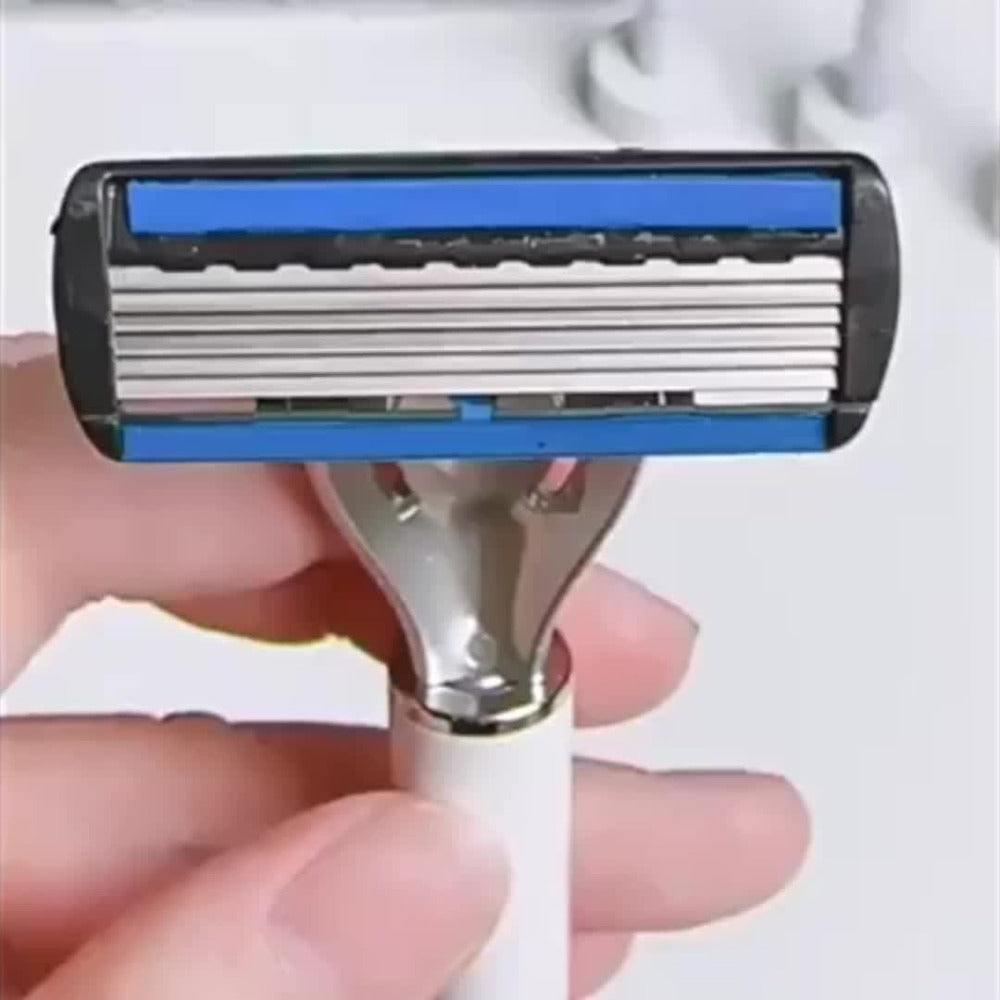 High-End Razor Featuring Six-Layer Blades, a Comfortable Half Handle, And Options for 6, 12, 24, 30, Or 36 Refills, Designed for Men'S Smooth And Accurate Grooming