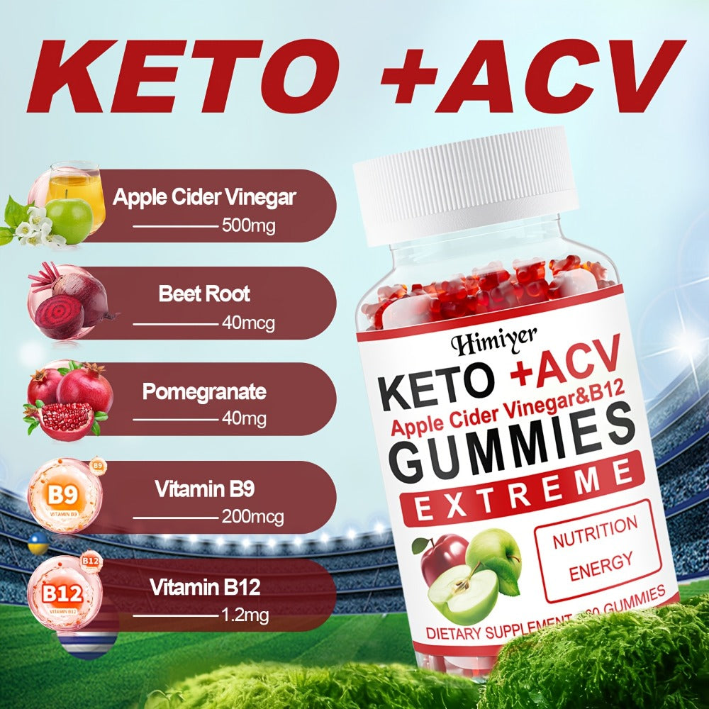 Buy 2 Get 1 Free-Keto ACV Gummies [New And Improved] - Apple Cider Vinegar Recipe with Pomegranate Beet Juice Powder And B12, Vegan, Premium Apple Cider Vinegar Rich In Vitamins B And C - with Probiotic Jelly, Apple Cider Vinegar Gummy Bears