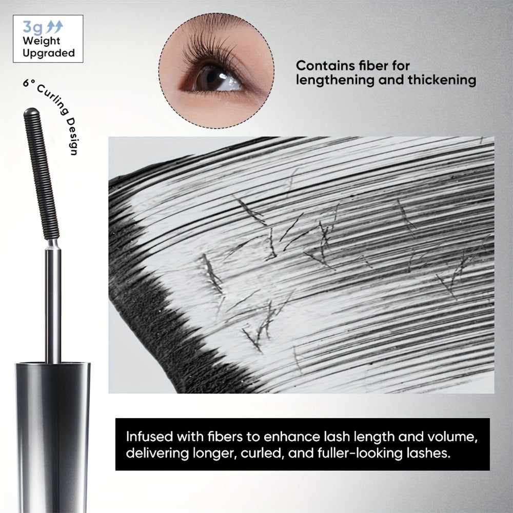3D Curling Mascara — Volumizing, Waterproof & Smudge-Proof Eyelash Wand, Long-Lasting Nourishing Formula, Suitable for All Eye Types, Korean Makeup Style, Black & Brown, Curling & Precision Design