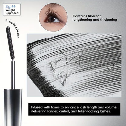 3D Curling Mascara — Volumizing, Waterproof & Smudge-Proof Eyelash Wand, Long-Lasting Nourishing Formula, Suitable for All Eye Types, Korean Makeup Style, Black & Brown, Curling & Precision Design