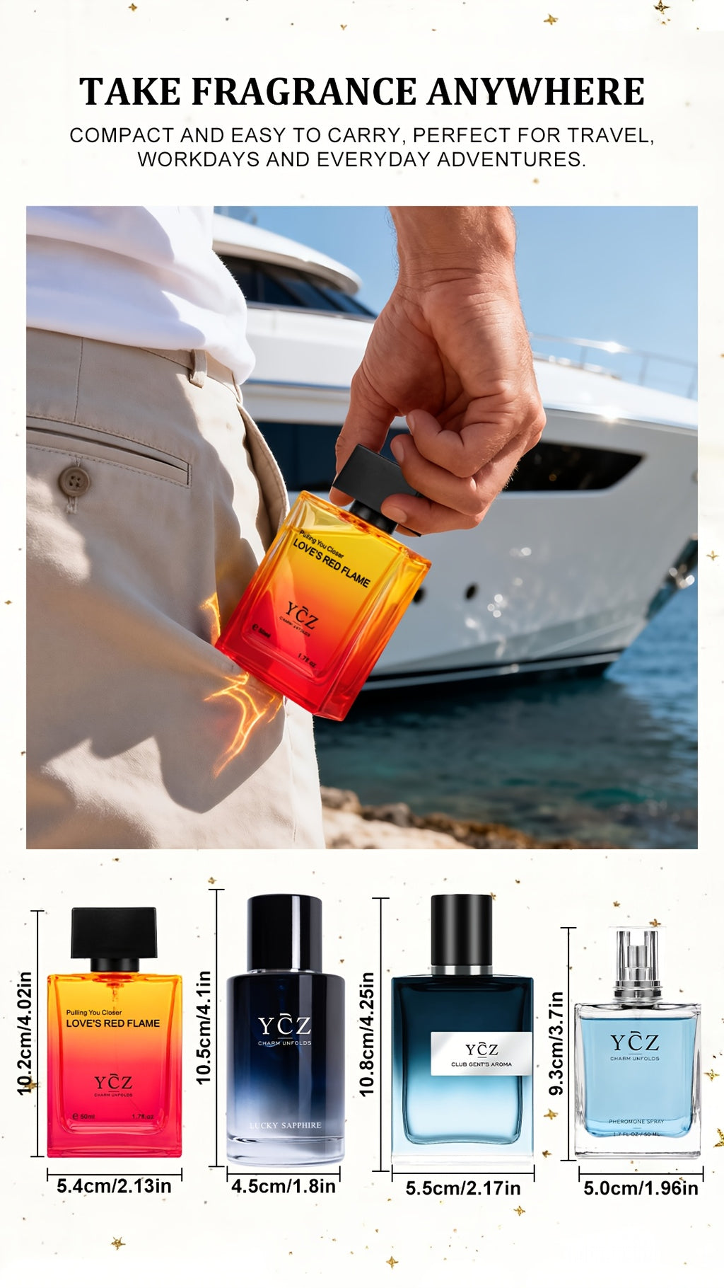 1.69 Oz/ 1.7/1.0 Fluid Ounces Of Men'S Fragrance - Sip Woody Notes, Orange Blossom, Leather And Mahogany Fusion, Elegant And Charming For Dinner Parties And Gatherings, Shaped Cut Bottle, Collector'S Fragrance, Thoughtful Father'S Day Gift, Festival
