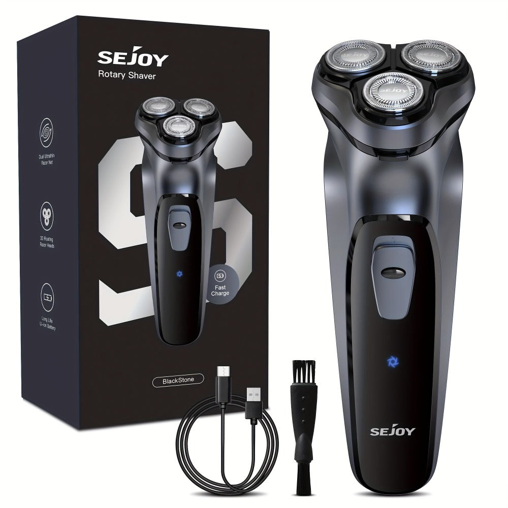 Sejoy Electric Razor for Men, Mens Electric Shavers, Rechargeable Electric Razor Shaving Machines, with Pop-up Trimmer, 1 Hour Fast Charging, 3D Floating Head, LCD Power Indicator.