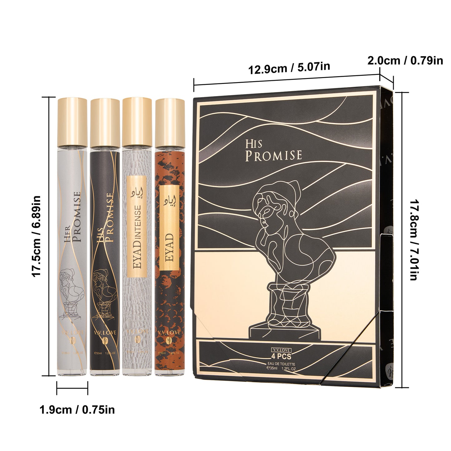 Men's Cologne Gift Set - Eau de Parfum Lavender Fresh & Warm Woody Long Lasting Fragrance, Multi-Piece Sets 2 3 or 4 Bottles, Perfect for Dates Office & Everyday Wear