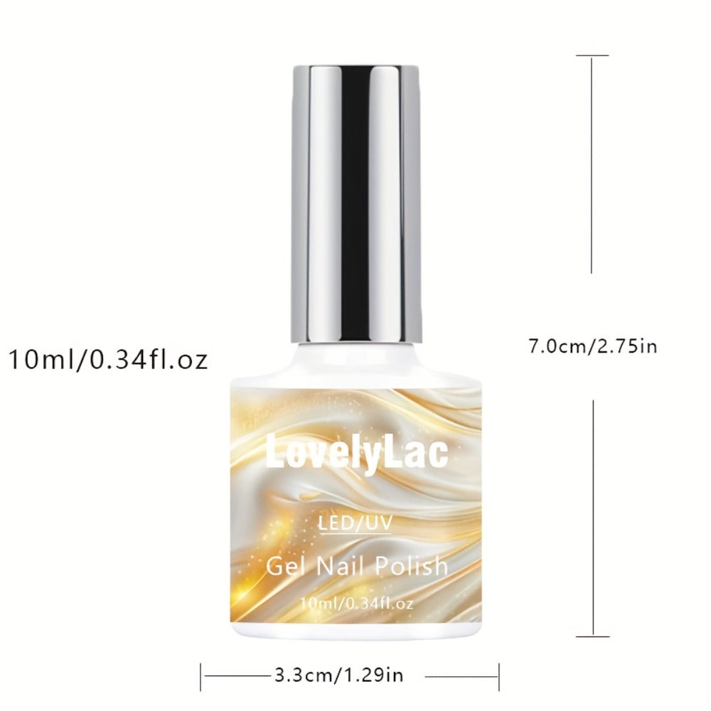 White Elf Glitter Gel Nail Polish, Upgraded Shimmer White Semi-Permanent LED Curing Polygel, Gelly Polish, Shimmer/Glossy/Highshine, Professional/DIY Manicure