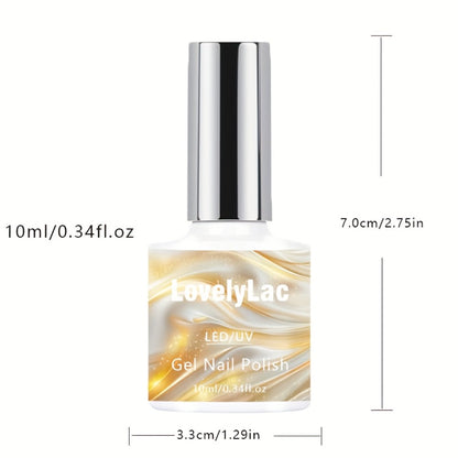 Glitter Gel Nail Polish – White Elf Upgraded Shimmer White, Semi-Permanent LED Curing Polygel, High-Shine Glossy Finish for Professional & DIY Manicure