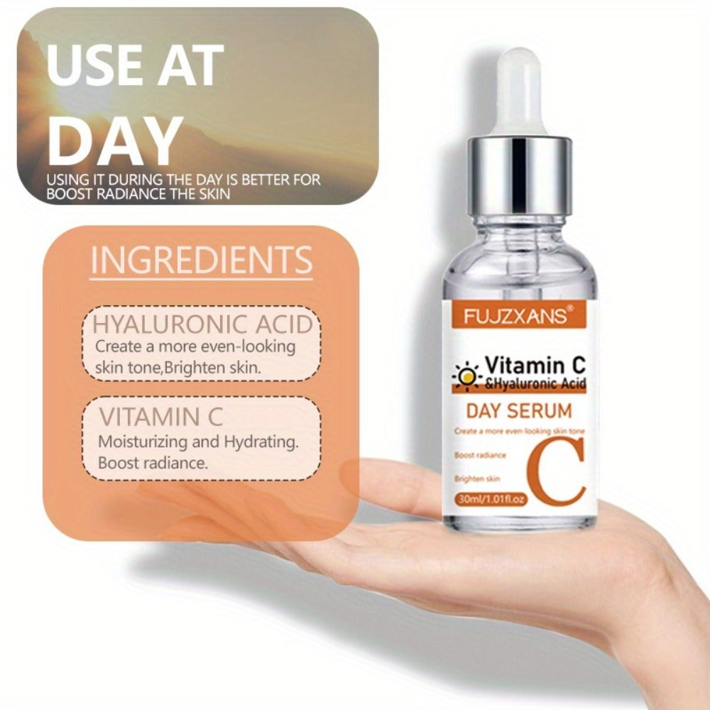 Day & Night Retinol+Vitamin C+Hyaluronic Acid Serum Set for Face skincare ; make Light Beige younger-looking ; Deep Hydration ; Moisturizing Facial Essence kit for Women