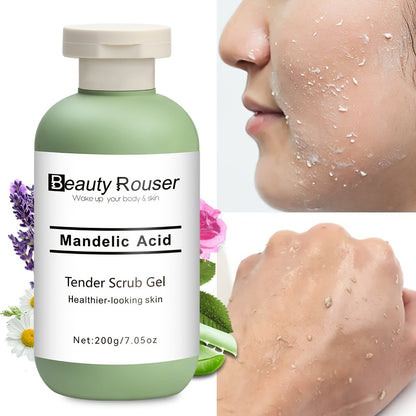 Body Scrub Gel with Aloe Vera, Rose & Chamomile Extract — Deep Cleansing Exfoliating Scrub for Face & Body, Unclogs Pores, Softens & Moisturizes, Unisex, 200g / 7.05 oz
