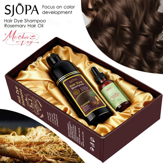 SJOPA Multi-Effect Hair Dye Shampoo, Instant Hair Coloring And Conditioning, 16.9oz. Safe And Natural Hair Dye Shampoo Essence, No Irritating Odor, Suitable for Both Men And Women, Perfect Gift for Valentine's Day And Mother's Day.