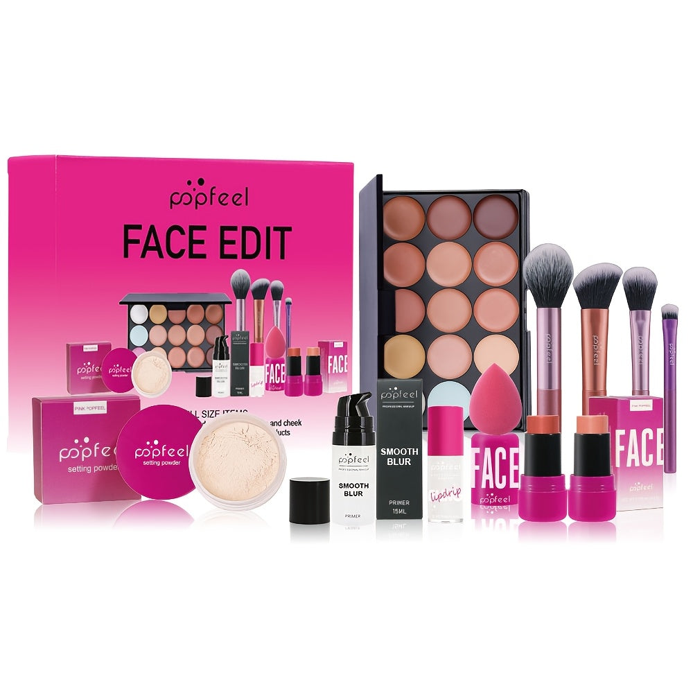 [Perfect Gift] Makeup Set Gift Box, Eye Shadow Palette, Blush And Foundation, Long-Lasting Waterproof And Non-Easy To Remove Makeup, Cosmetic Tool Set, Long-Lasting Beauty Solution, Outdoor Essential Cosmetic Gift Box, Perfect Gift