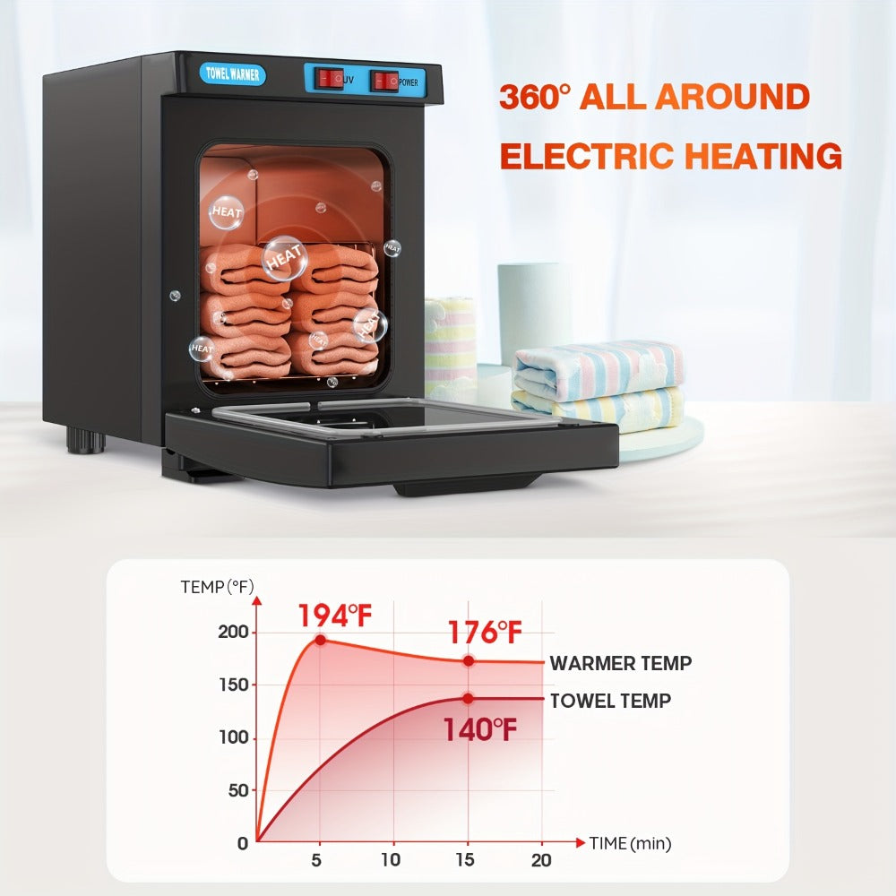 UV Hot Towel Warmer Cabinet 1.32 Gal — 2-in-1 Freestanding Professional Spa Heater, Quick Heating, UV Sterilization for Salon, Barber, Esthetician, Gym, Hotel & Home
