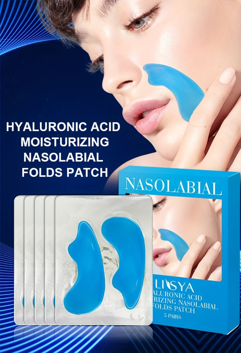 ILISYA 3 Boxes, Hyaluronic Acid Laugh Line Sticker, Collagen Nose Line Sticker with Lifting And Tightening Effect, Law Line Sticker, Supplement Collagen, Increase Skin Elasticity, Make Smile More Confident, Discount Pack, Daily Skin Care Good