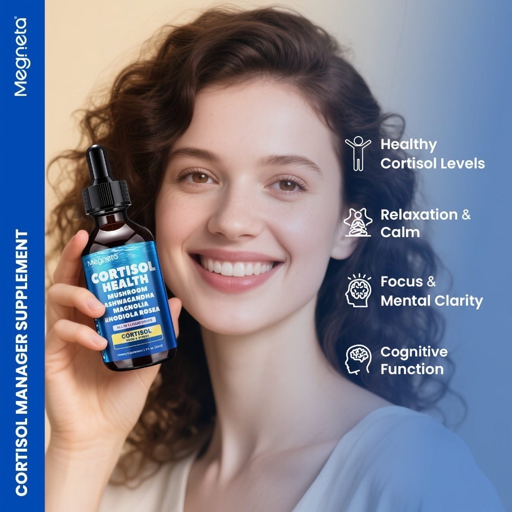 Cortisol Liquid Drops- Stress Eating/ Cortisol Belly/ Emotional Management-with Magnesium Glycinate & KSM-66 Ashwagandha & L-Theanine & Natural Herbal- Sublingual Drops-99% Absorption(2fl. Oz./ 2.03oz)