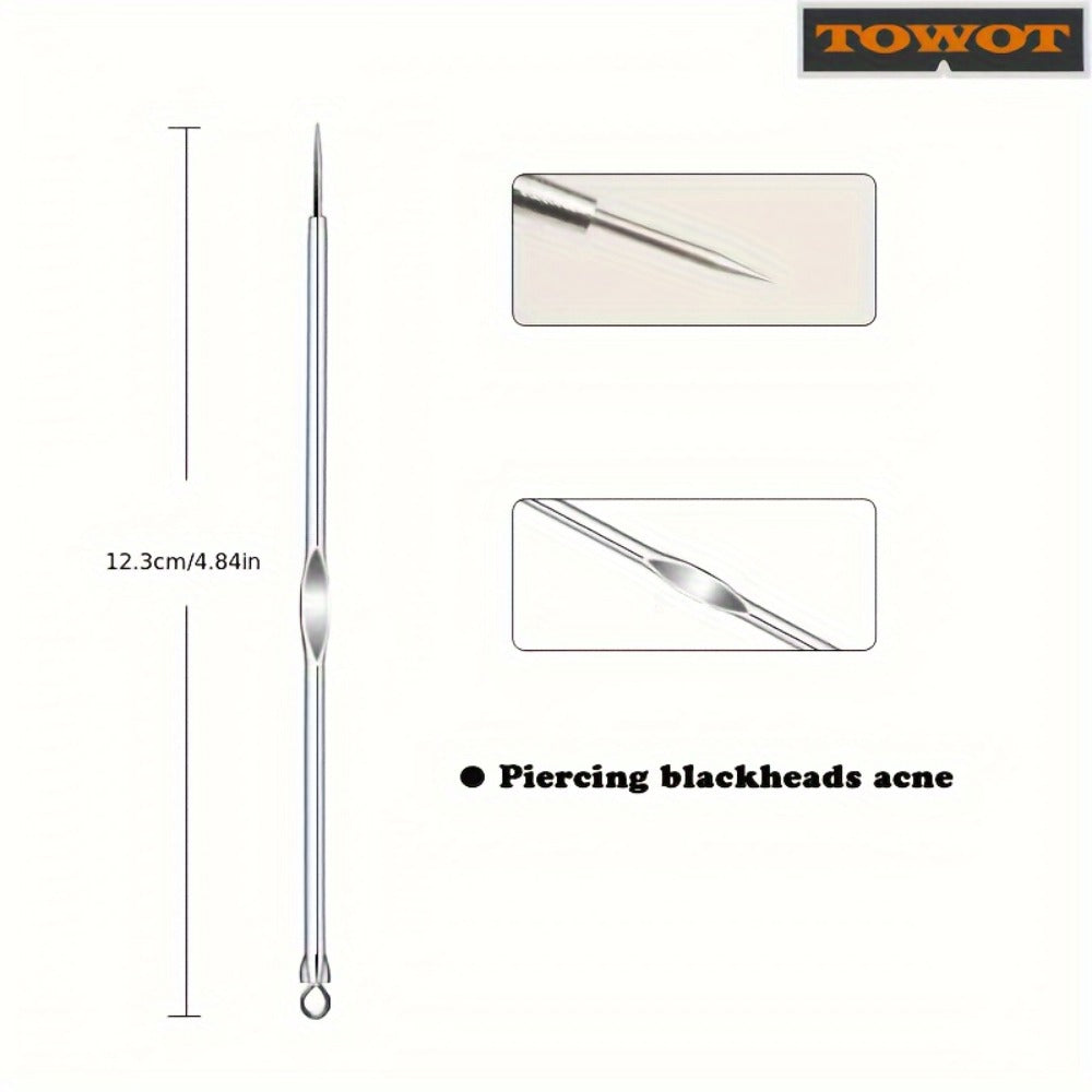 11pcs Blackhead Remover For Face, Professional Stainless Micro-Needling Removal Tools Kit, Needling Beauty Needle Elbow Hook Needle Tool, Pimple Popper Tool Kit For Quick And Easy Removal Of Pimples, Blackheads, Zit Removing Forehead