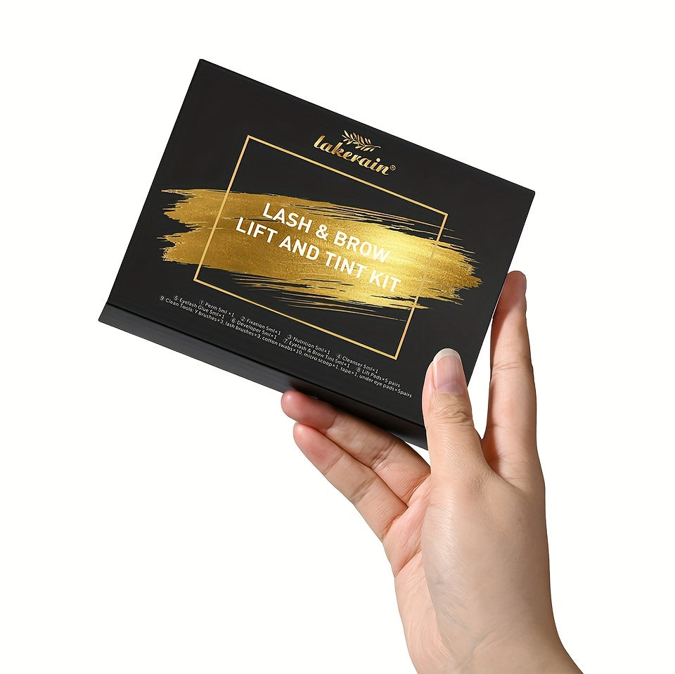 [Lash & Brow Kit] Lakerain Lash And Brow Lift And Tint Kit, Brow Lamination Kit, Eyelash Perm, Salon Or Home Use, Long-Lasting, Easy To Use, Tint Dye Kit, Eyelash And Brow Fuller-Looking