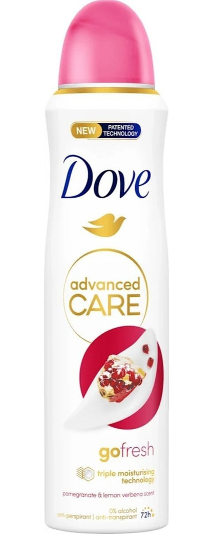 Dove Go Fresh Body Spray Pomegranate Lemon Verbena 150ml Deodorant for Women Long Lasting Freshness Quick Dry Invisible No White Marks Non-Sticky Lightweight Daily Deodorant Spray Gym Travel 5oz
