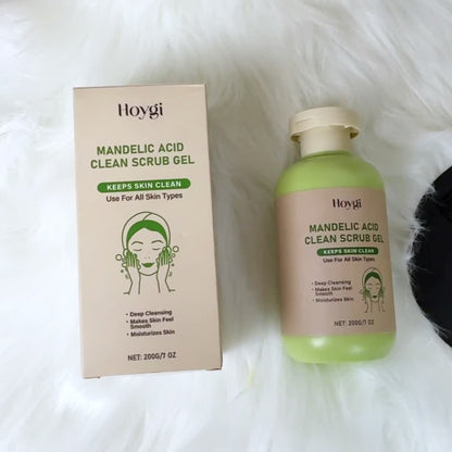 Mandelic Acid Exfoliating Gel & Five-Finger Mud Scrubber Glove Set 2pcs – Deep Cleanse, Gentle Exfoliation, Hydrating After Use, Refreshed Smooth Skin, All Skin Types