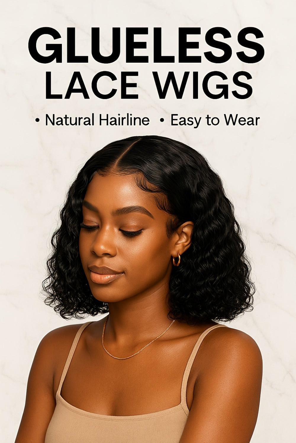 Glueless Deep Wave Lace Front Wig 14 Inch for Women Preplucked, Beginner Friendly, Summer Ready Style