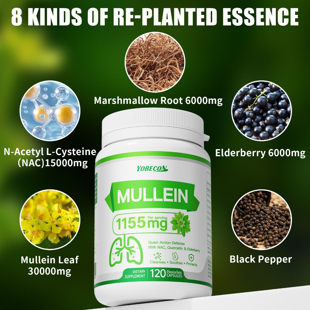 [LUNC CLEANSING CAPSULES] 45000Mg Mullein And NAC for Mucus Removal And Dry Cough Support Airway, Respiratory System, Immune Health, Seasonal Or Year-Round Dietary Supplement, Vitamins And Supplements, Local Warehouse | Family Gifts And Christmas