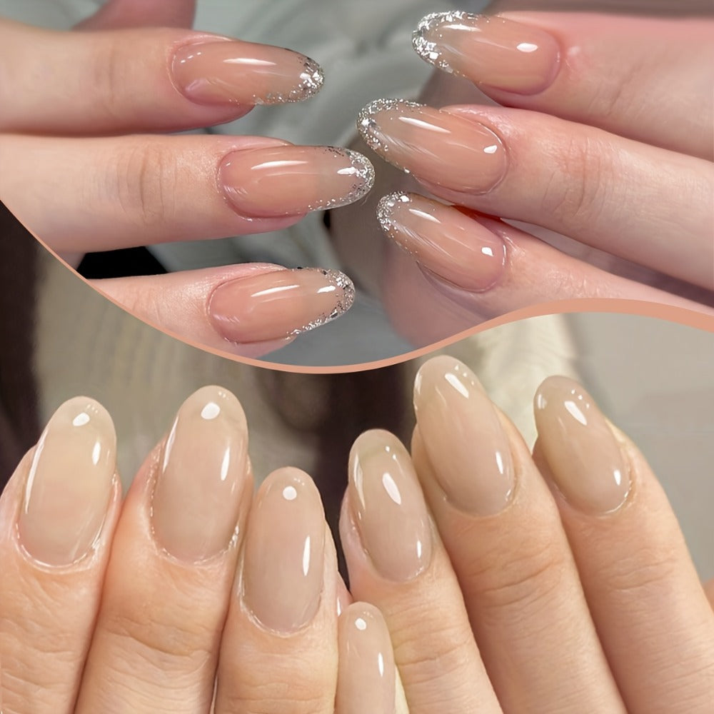 Spring Nail Art Fashion 2025 Bright Nails 4pcs/set 0.51oz New Trendy Icy Nude Nail Polish Semi Permanent Nail Dip LED Nail Salon DIY Nail Salon Gel