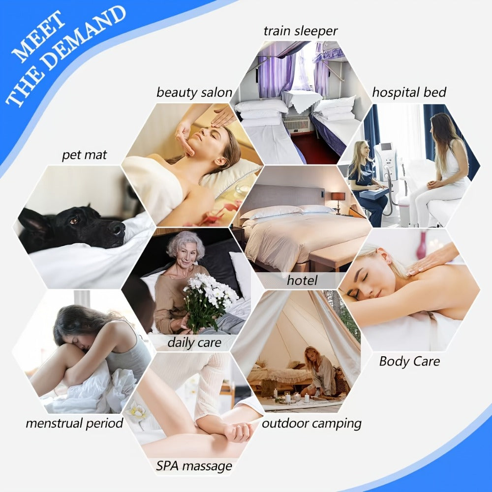 100pcDisposable Spa Bed Sheets - Massage Therapists, Estheticians, Hotel Staff, Tattoo Artists, Campers - Twill, Non-woven, Stain Resistant, All Seasons, Space - Suitable For Massage Therapy, Beauty Salon, Hotels