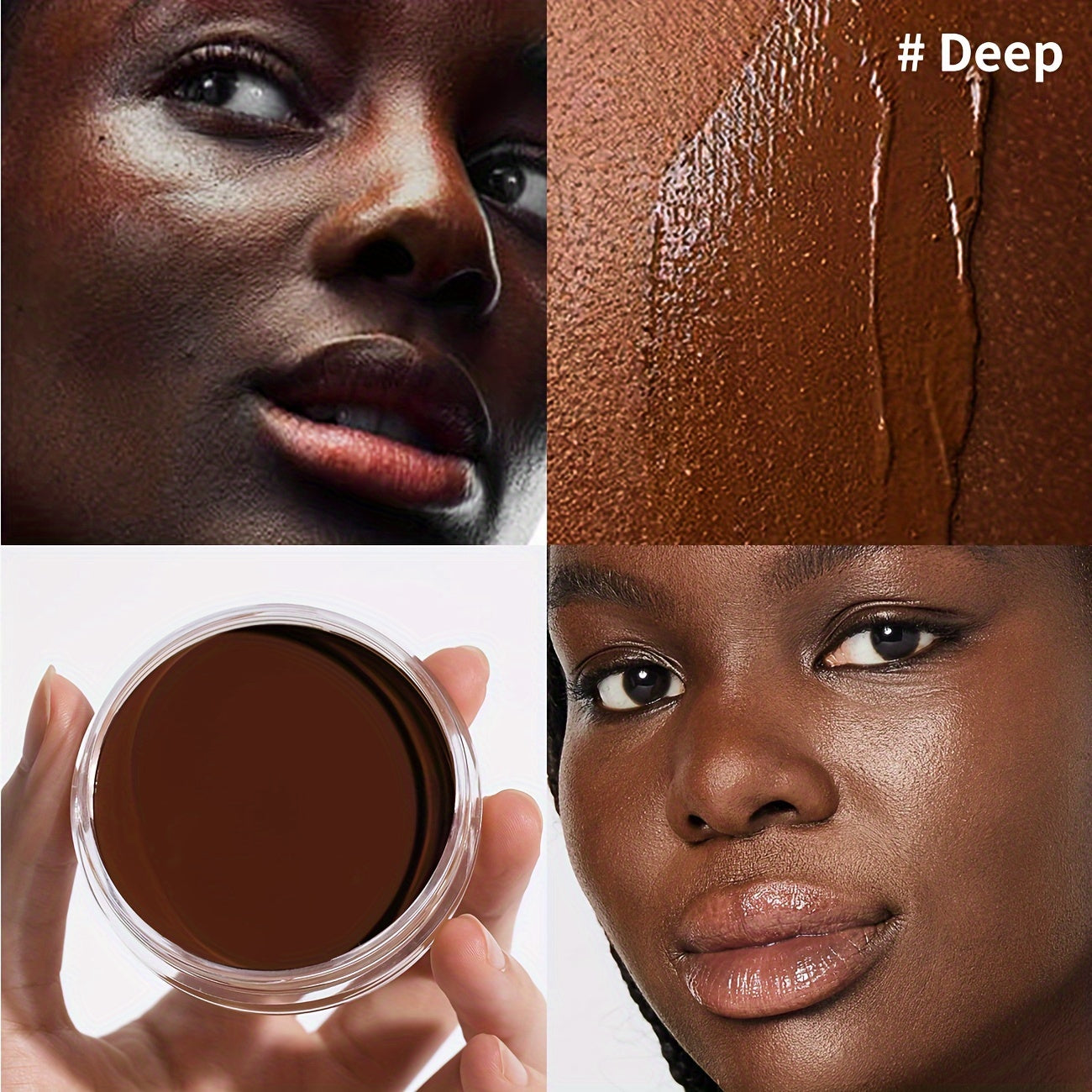 Matte Velvet Foundation Cream (for Medium to Dark), Nourishing Non-Caking Foundation-Full Coverage, Long Lasting Controls Oil & Waterproof, Pore-less, Smudge-proof, Not Easy to Remove, 0.7oz BIG Volume Flawless Cream Bronzer Makeup
