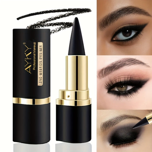 Eyeliner Gel Stick 2/4PCS 24-Hour Long-Lasting Waterproof Matte Fast-Drying Non-Smudge Eye & Lip Liner with Brush for Everyday Party Makeup