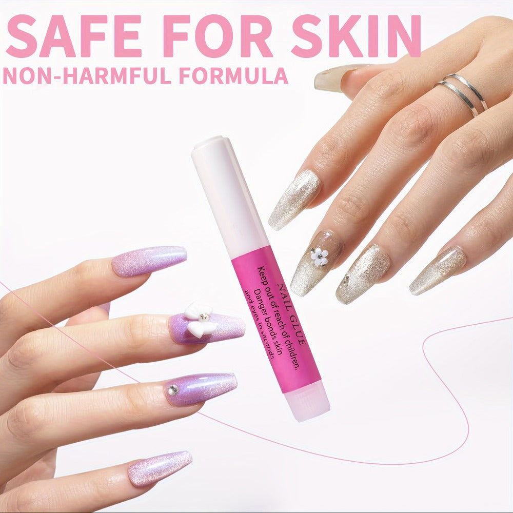 14pcs Quick-Dry Nail Glue, A Total Of 1.28oz, Super Strong Nail Glue 12pcs Of 0.07oz & 2pcs Of 0.24oz, for Acrylic & Fake Nails, Long-lasting, No Lamp Required, Super Strong Nail Glue for Press-Ons & Rhinestones, for Nail Salon Home DIY, Nail Salon