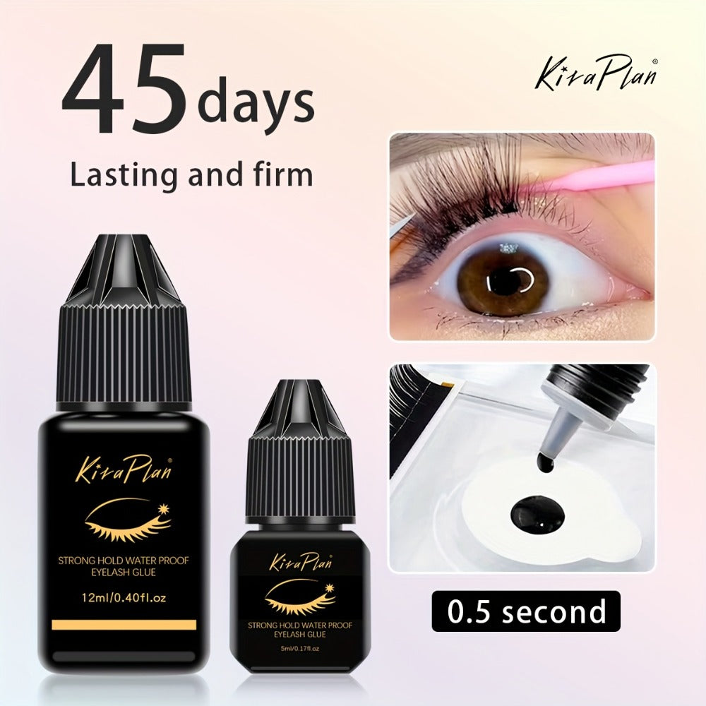 Self-Grafting Eyelash Glue Quick Dry Black Adhesive for Individual Lash Extensions DIY Cluster Application No Smell No Irritation Perfect for Beginner Lash Tech