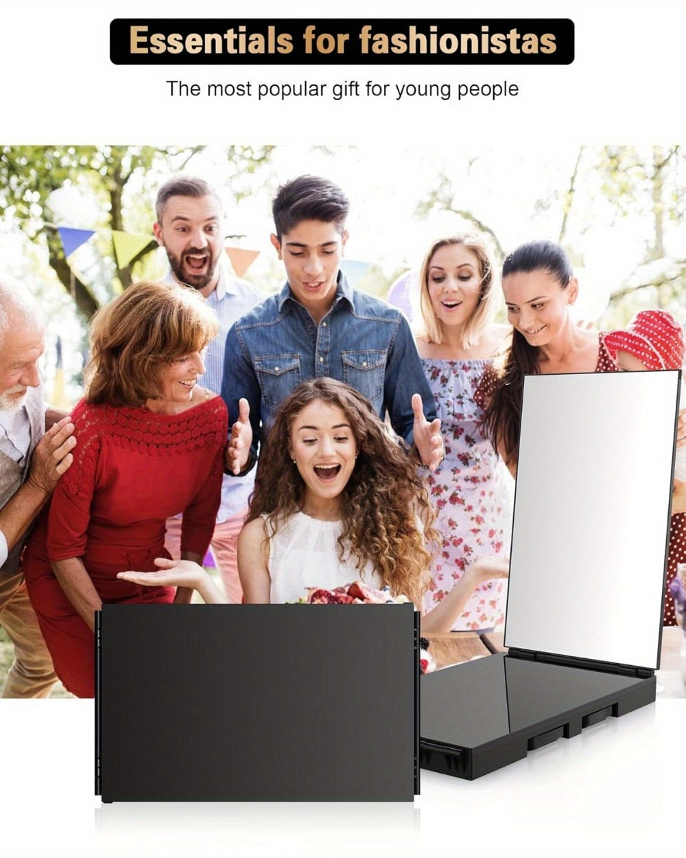 3 Way Mirror for Self Hair Cutting, 360 Haircuts Men for Barber Use Tools, to See Back Of Head