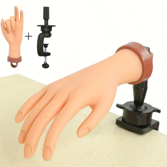 Nail Art Practice Hand Model with a Small Desktop Stand, Suitable for Beginners to Practice Nail Art, Training Practice Glove Set