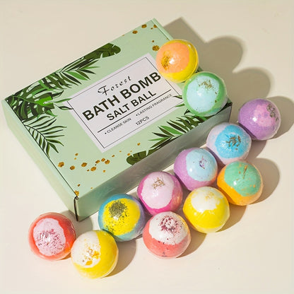 Bath Bomb Gift Set 12 Pack Extra Large - Mixed Essential Oil Bubble Bath Balls with 12 Aromatic Scents, Luxury Spa Fizzy Bath Bombs, Birthday Christmas Gift for Women Men